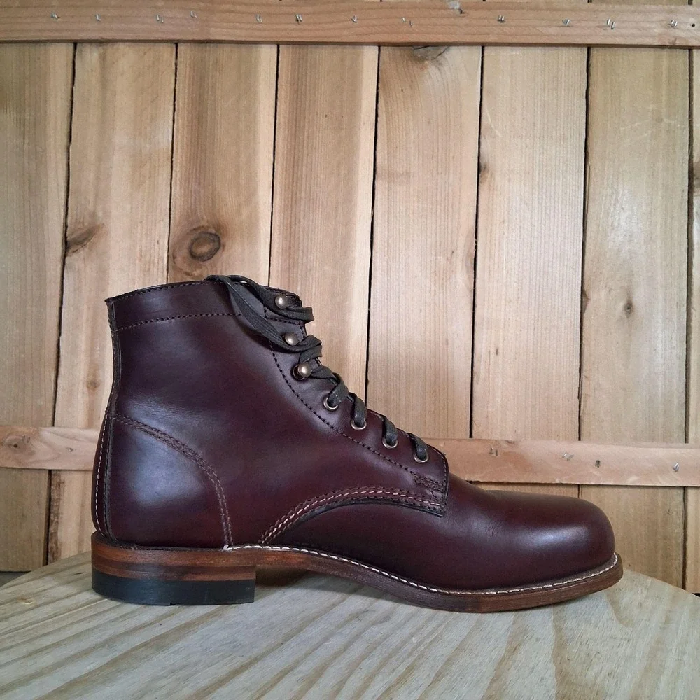 Wolverine 1000 Mile Plain Toe‎ Original Work Boots Mens 8 D Brown Leather USA